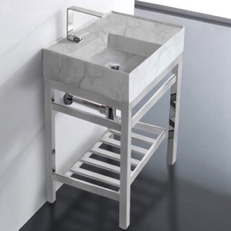 Console Bathroom Sink Small Modern Console Sink Vanity, Marble Style Sink, 24